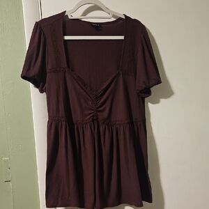 Torrid Rich Brown Ribbed Top